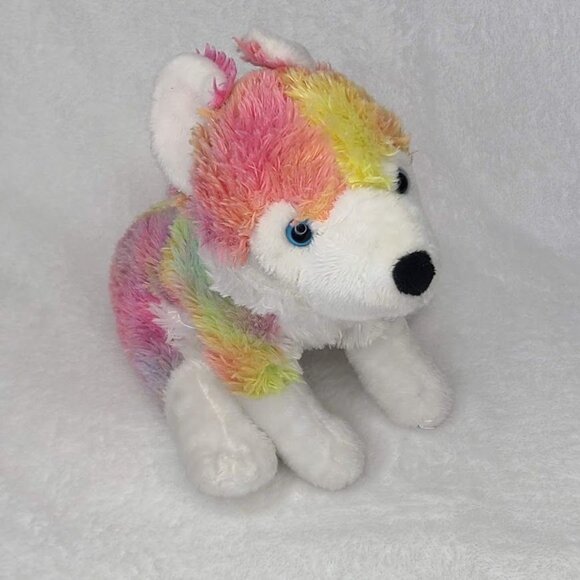 Plush Parade Tie Dye Montana Dog Zoey 10" Colorful Wolf Stuffed Animal Hamilton - Picture 2 of 10